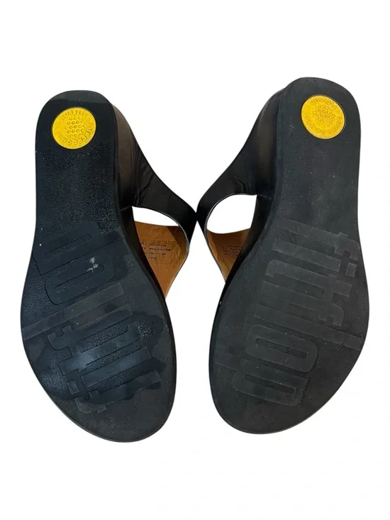 FitFlop Banda II women's leather thong sandals Size 6 Black Summer Vacation - Picture 5 of 6